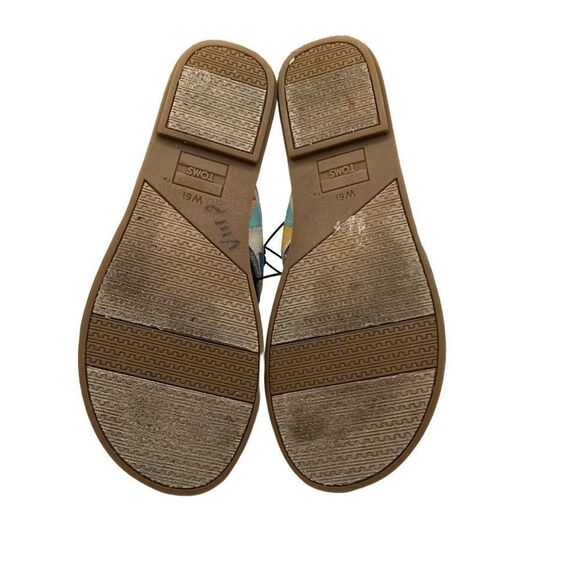 Toms Womens Viv Sandals Geometric Colorful Canvas Slides Cross Straps - Picture 5 of 5
